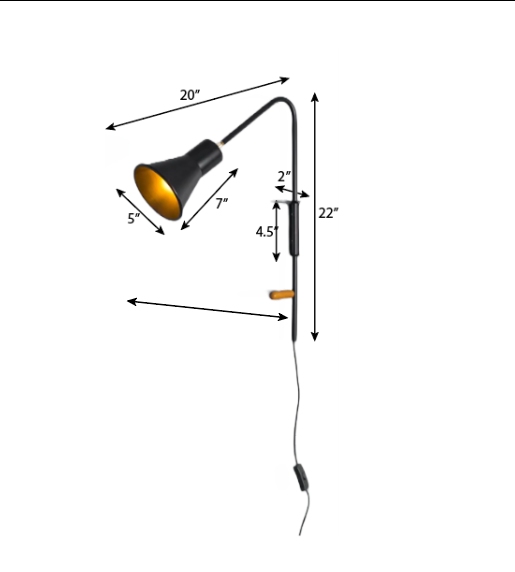 FSW203 Swivel Wall Sconce Adjustable Lampshade - The Black Steel