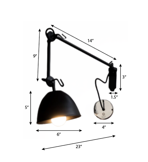FSW205 Galaxy Black Swing-Arm Wall Lamp - The Black Steel
