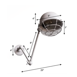 FSW206 Industrial Retro Vintage Swing-Arm Wall Sconce - The Black Steel