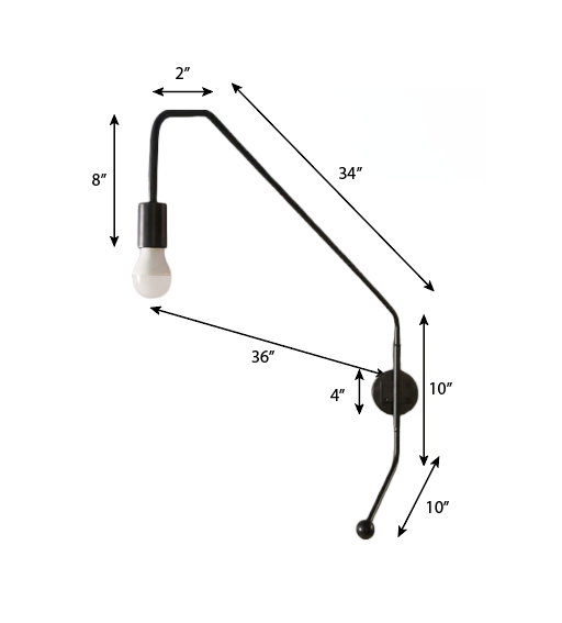 FSW215 Crossroads Swivel Wall Lamp - The Black Steel