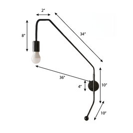 FSW215 Crossroads Swivel Wall Lamp - The Black Steel