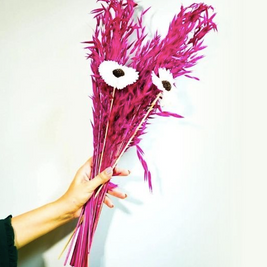 Pink Oats Sunflower Bunch – Premium Dried Flower Arrangement - https://artecasa.in/