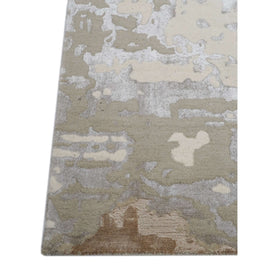 T A O S luxury handmade rug by Cherom in soft beige and grey New Zealand wool