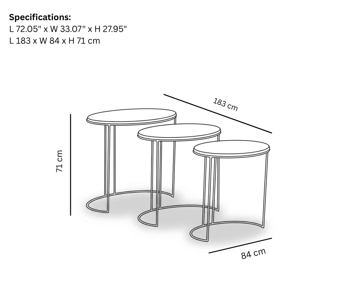 Unda Table Set of 3