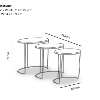 Unda Table Set of 3