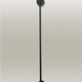 Vertical LED wall lamp with a sleek black finish, mounted with circular fixtures at the top and bottom ends.