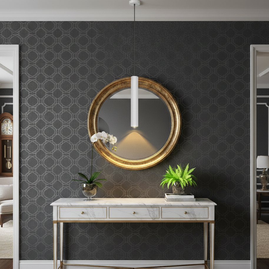 White Surface Hanging COB Pendant Light1
