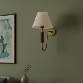 Wooden wall light designed for resort-style interiors.