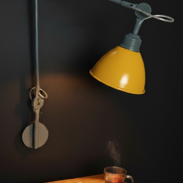 FSW209.A Yellow & Grey Swing-Arm Wall Mounted Light