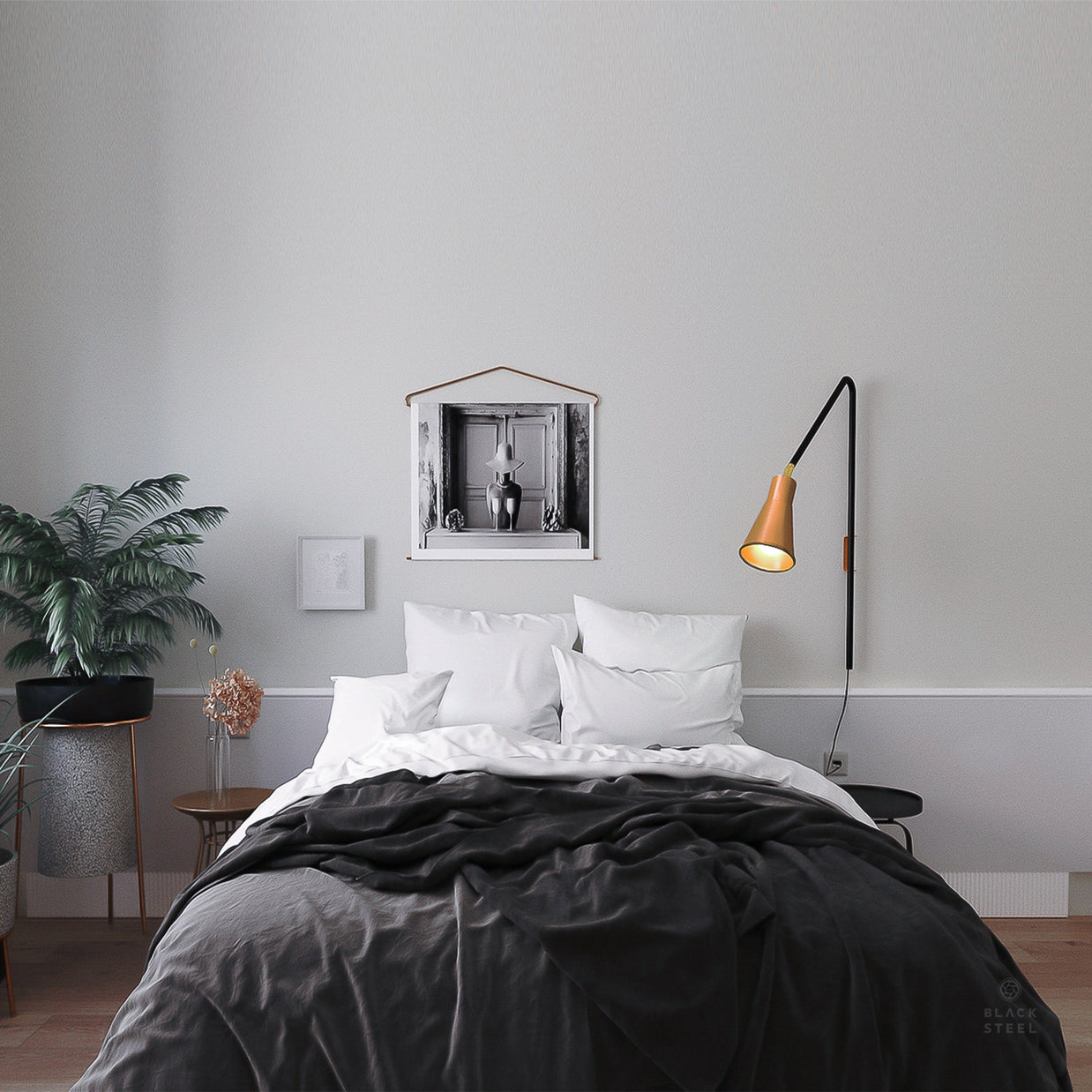 FSW 203 Gold Swivel Wall Sconce Adjustable Lampshade - The Black Steel