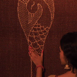 Aranmula Kannadi Maroon & Gold Sisal 5x8 feet Rectangle Rug