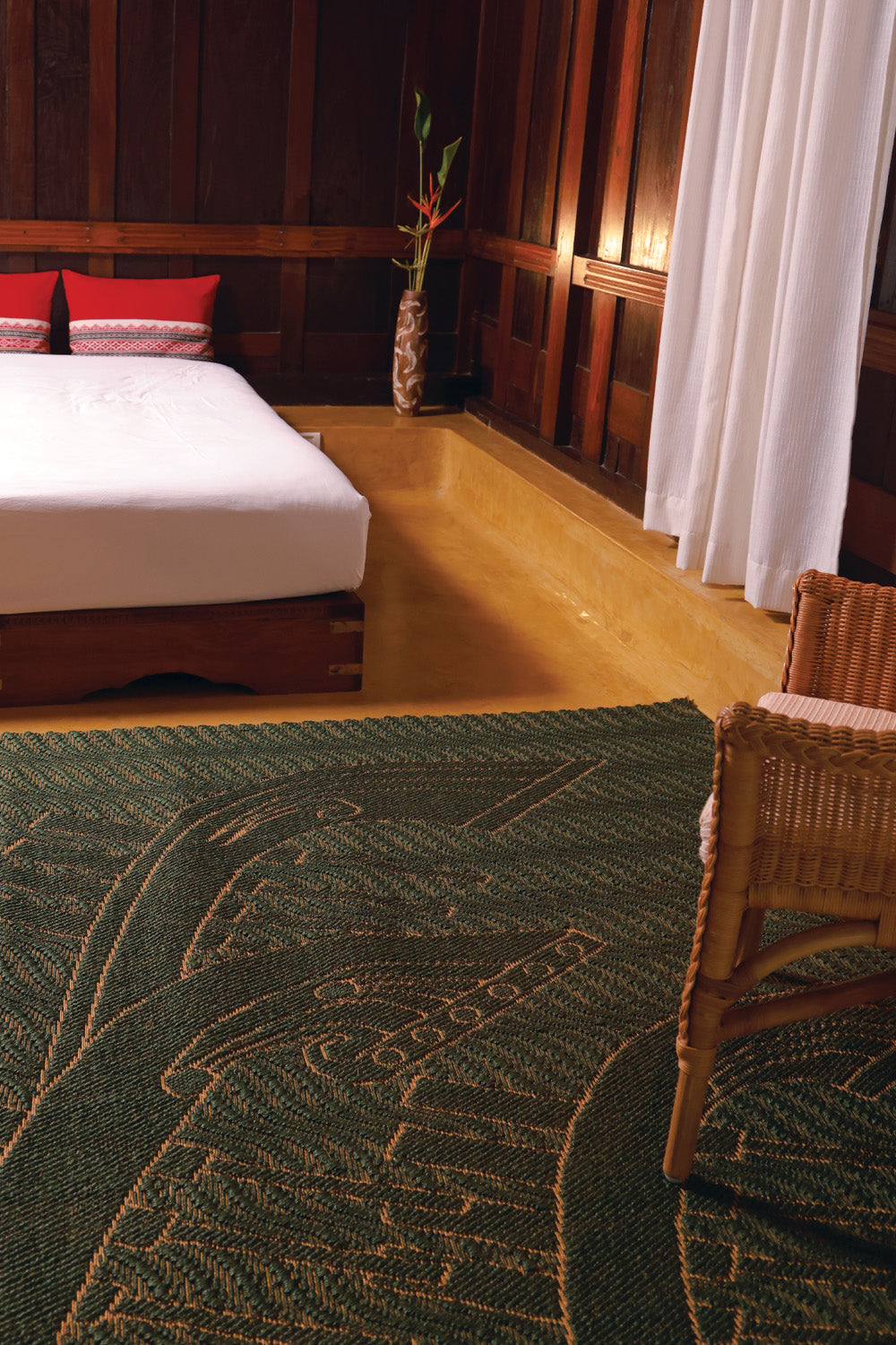 Amarachaarthu Green & Gold Sisal 5.7x5.7 feet Square Rug