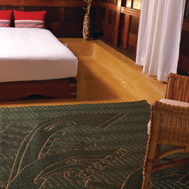 Amarachaarthu Green & Gold Sisal 5.7x5.7 feet Square Rug