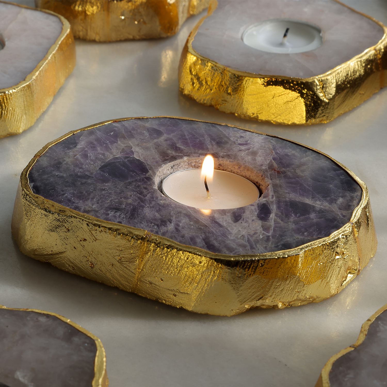 Semi Precious Tea Light Holder
