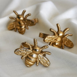 Apiary Gold Napkin Rings (Set of 4)