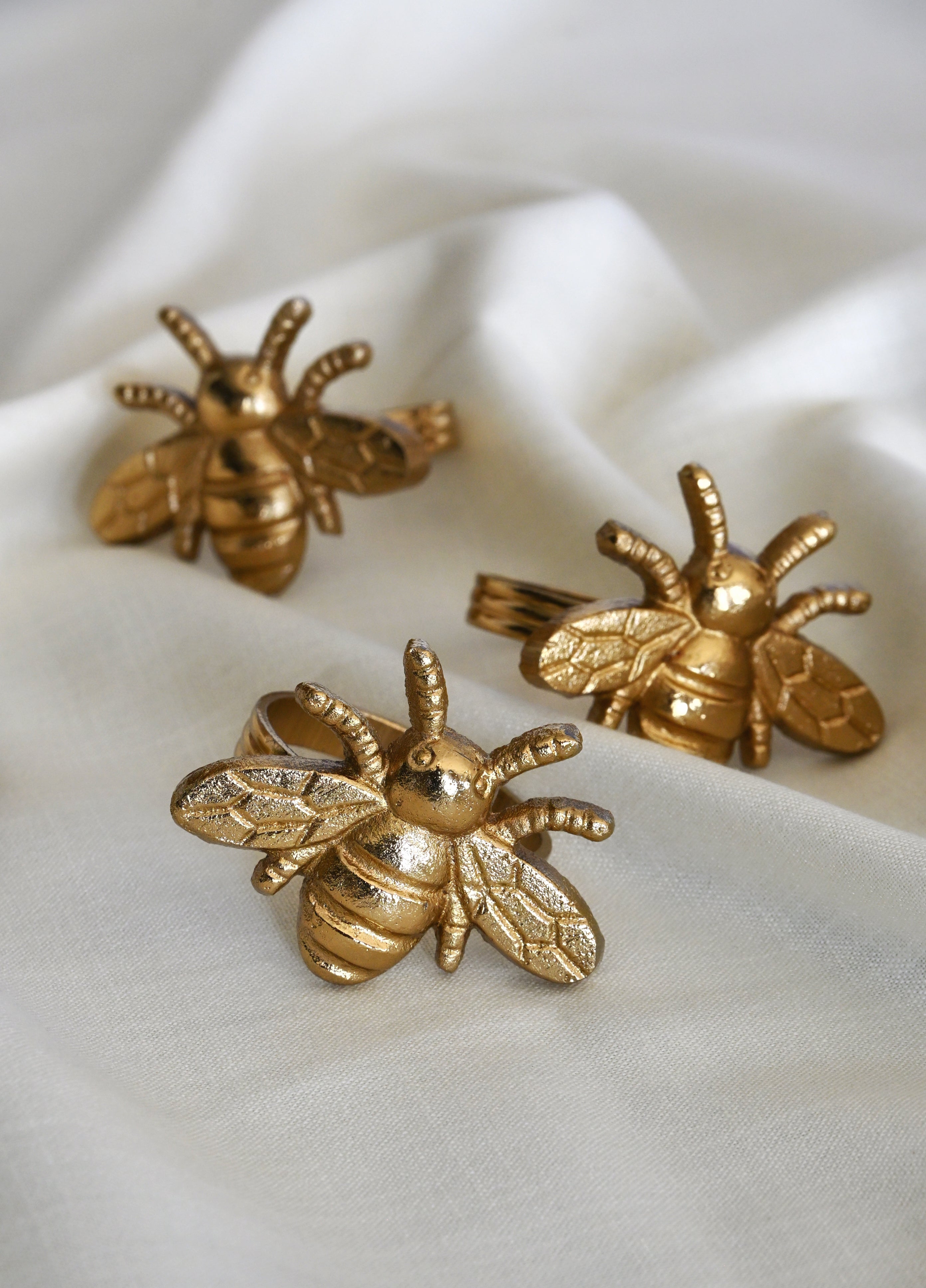 Apiary Gold Napkin Rings (Set of 4)