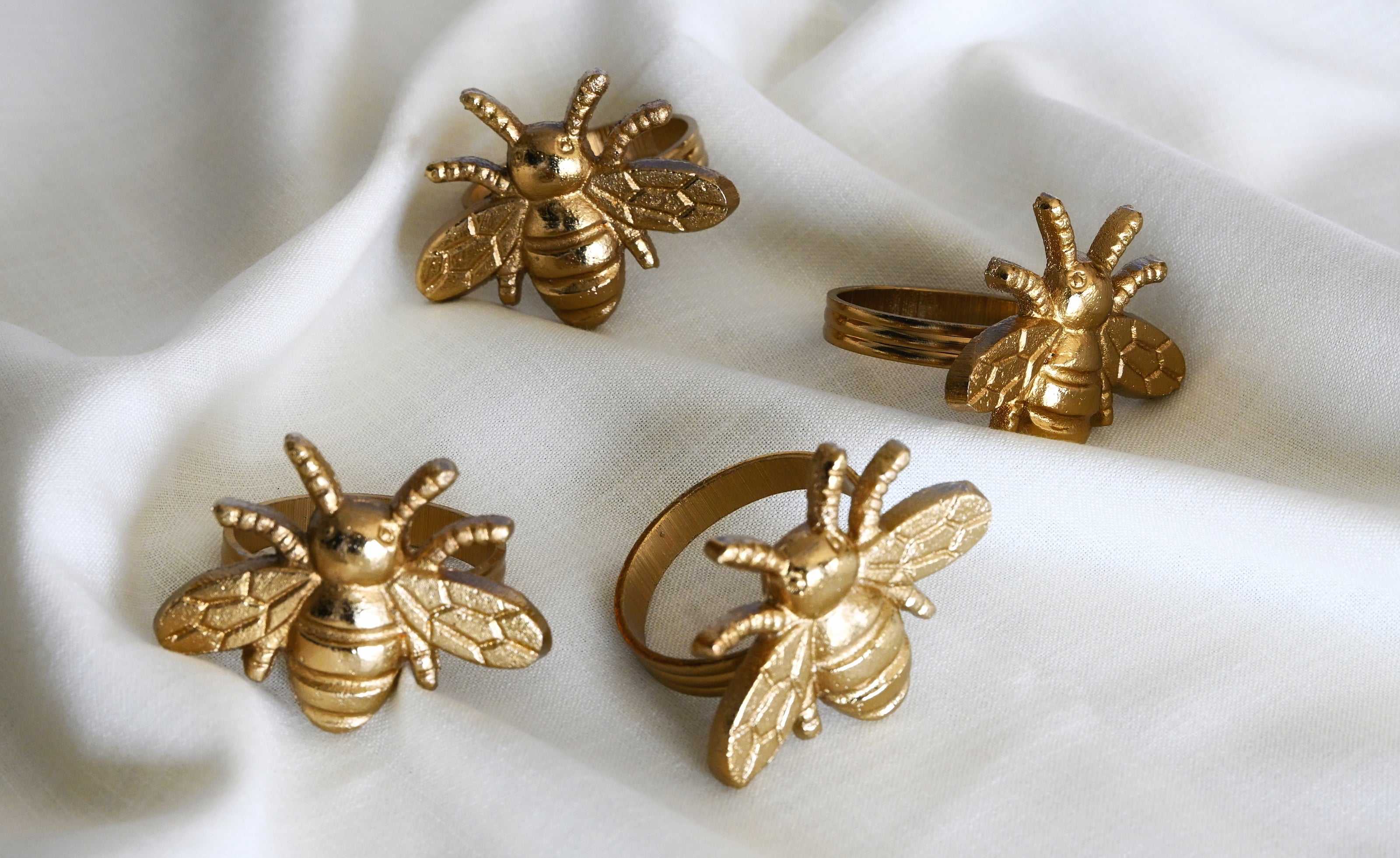 Apiary Gold Napkin Rings (Set of 4)