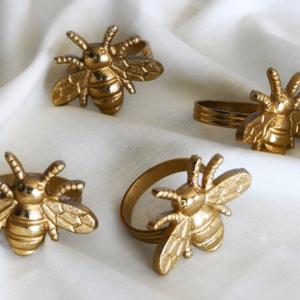 Apiary Gold Napkin Rings (Set of 4)