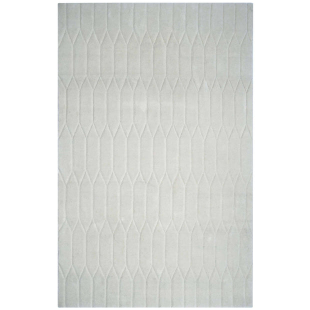 S C U L P T E D - H O N E Y C O M B luxury handmade rug by Cherom in light gray New Zealand wool