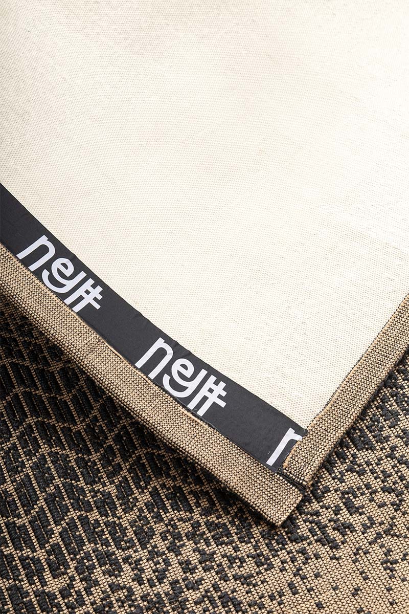 Barcode Beige Wool Viscose 6x9 feet Rectangle Rug