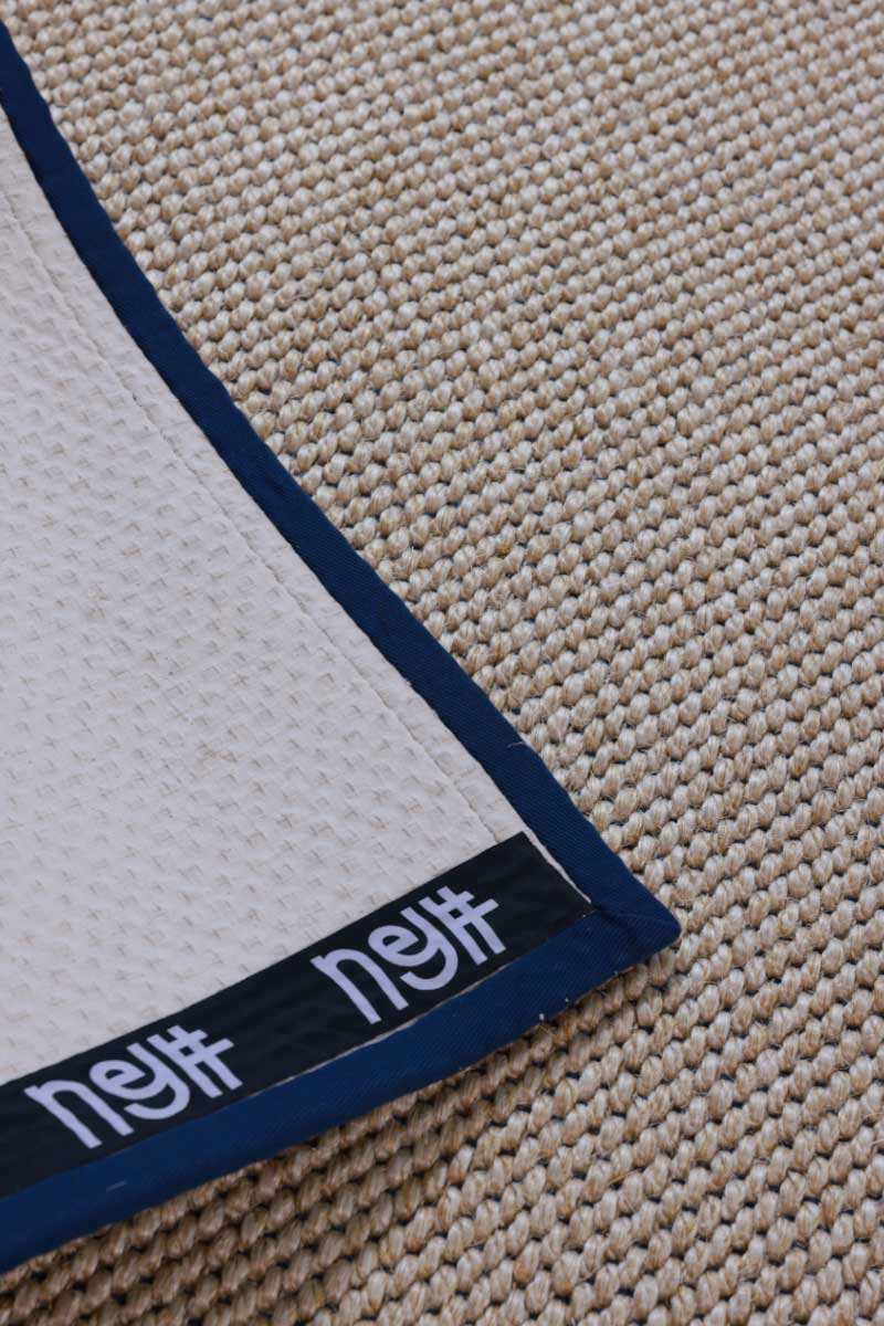 Panama Blue Weft Blended white Sisal 5x8 feet Rectangle Rug - I MEAN DESIGN