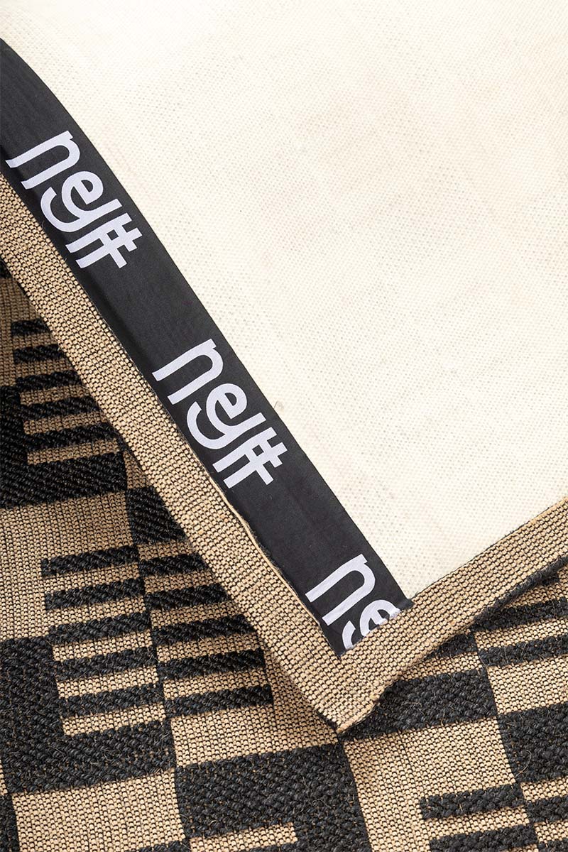 Optic Grid Black natural Jute 8x10 feet Rectangle Rug - I MEAN DESIGN