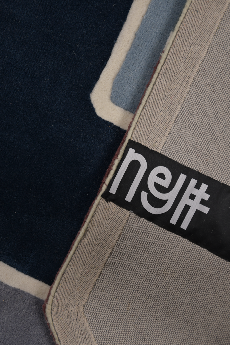 Mosaic Multicolour Wool 5.4x6 feet Irregular Rug - I MEAN DESIGN