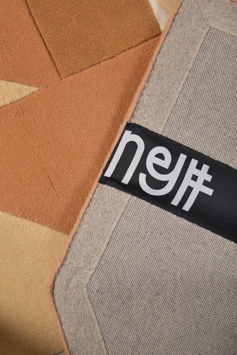 Grid Multicolour Wool 5x6 feet Irregular Rug - I MEAN DESIGN