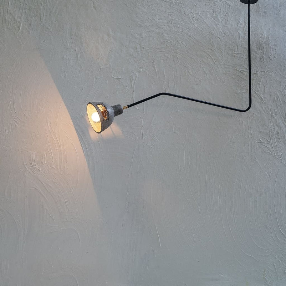 Beale 25Degrees Grey Concrete Lamp - The Black Steel