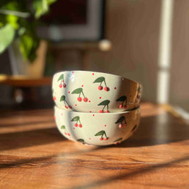 Berry Berry ceramic bowl styled on a modern dining table