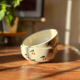 Handcrafted Berry Berry serving bowl with decorative berry motif