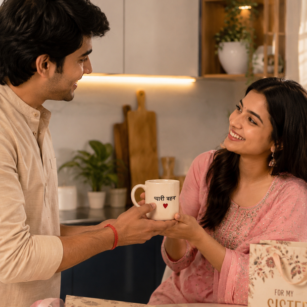 Pyari Behna Ceramic Mug | Cute Coffee Mug for Sister - https://artecasa.in/