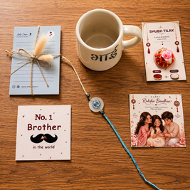 Artecasa Best Bhai Ever Rakhi Box for Brother | Premium Raksha Bandhan Gift Hamper with Bhai Mug, Rakhi, Pooja Essentials, Greeting Card & Personalized Note - https://artecasa.in/