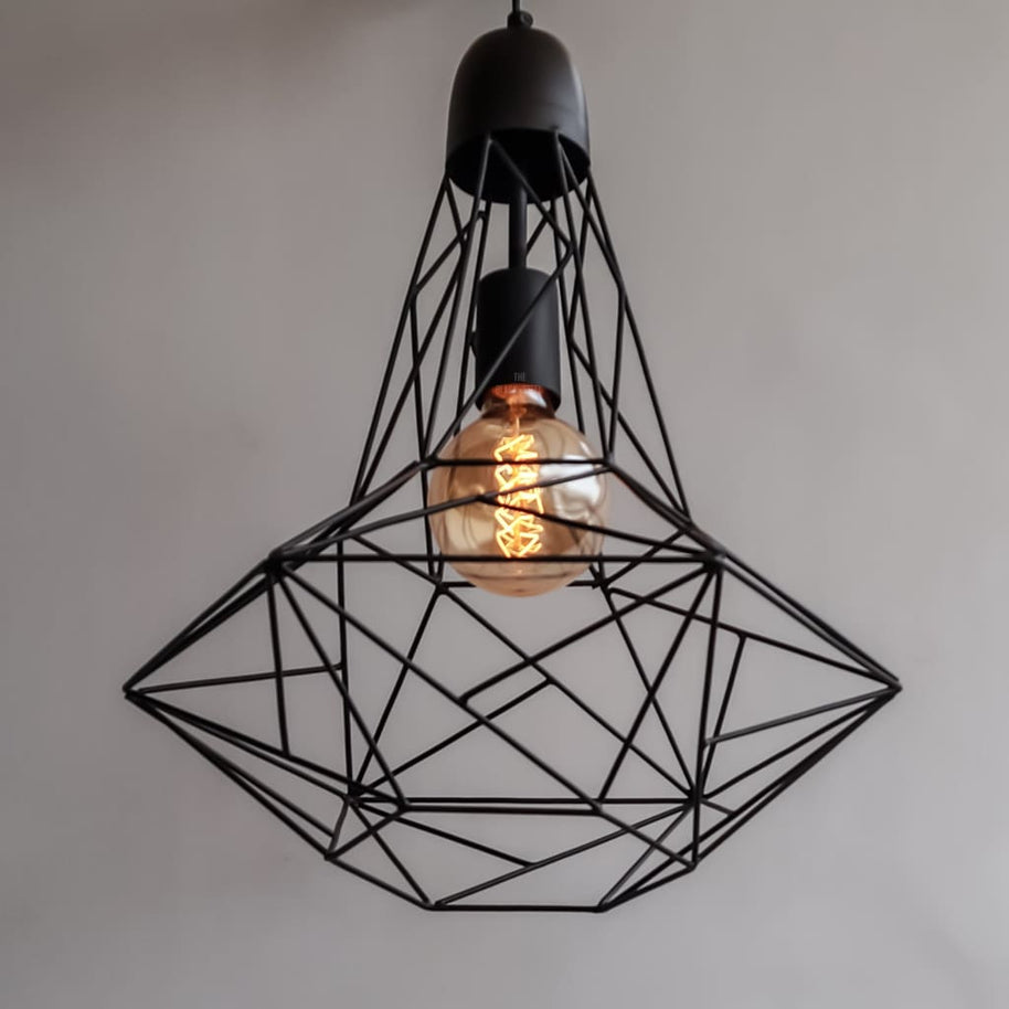 Black Industrial Geometric Pendant Lighting Retro Ceiling Lamp V2.0 - The Black Steel