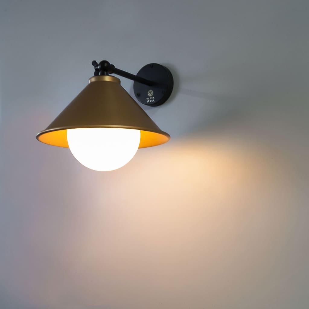 Bohemian Loft Interior Wall Sconce In Gold - The Black Steel