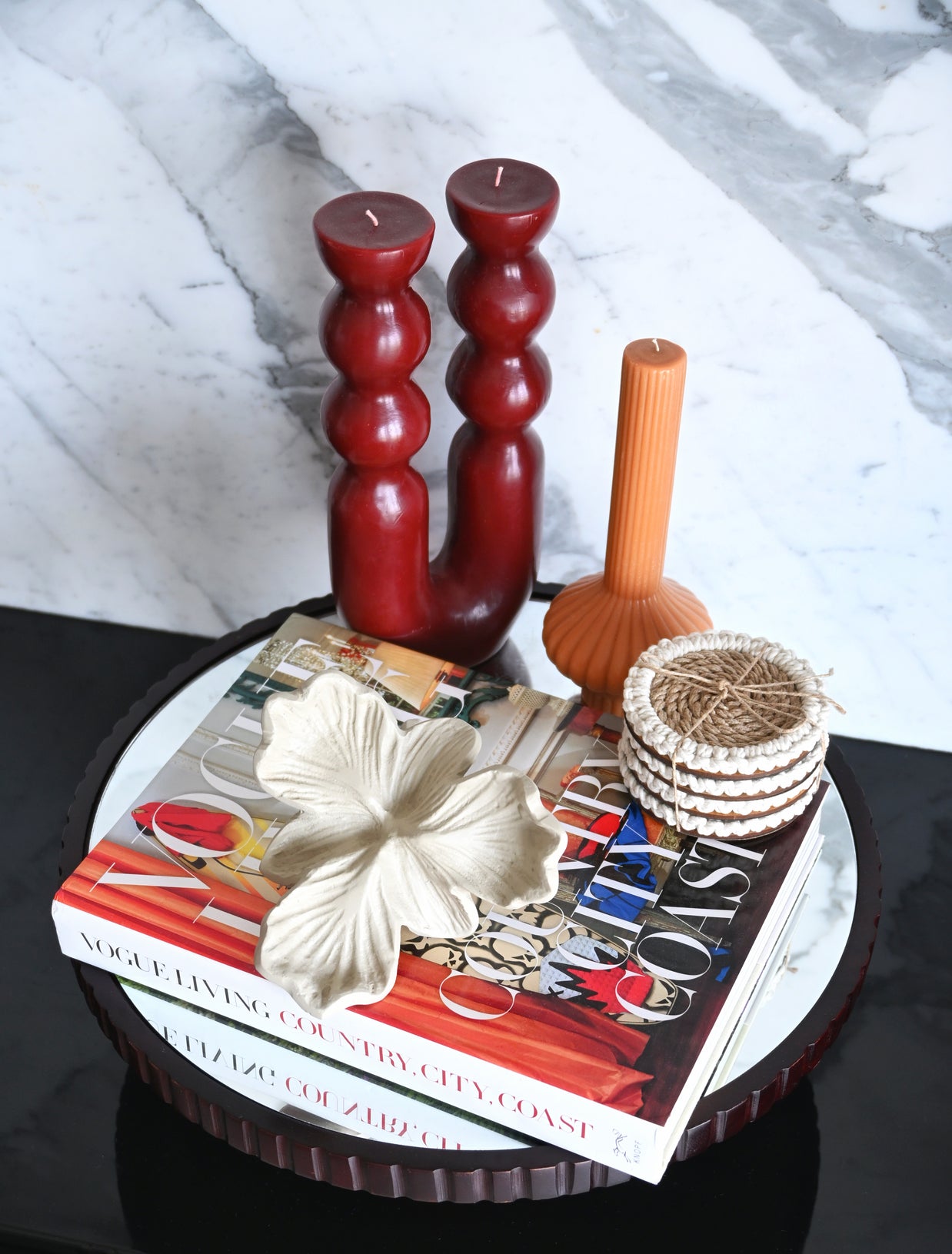 Bordeaux Mirror Pedestal Tray