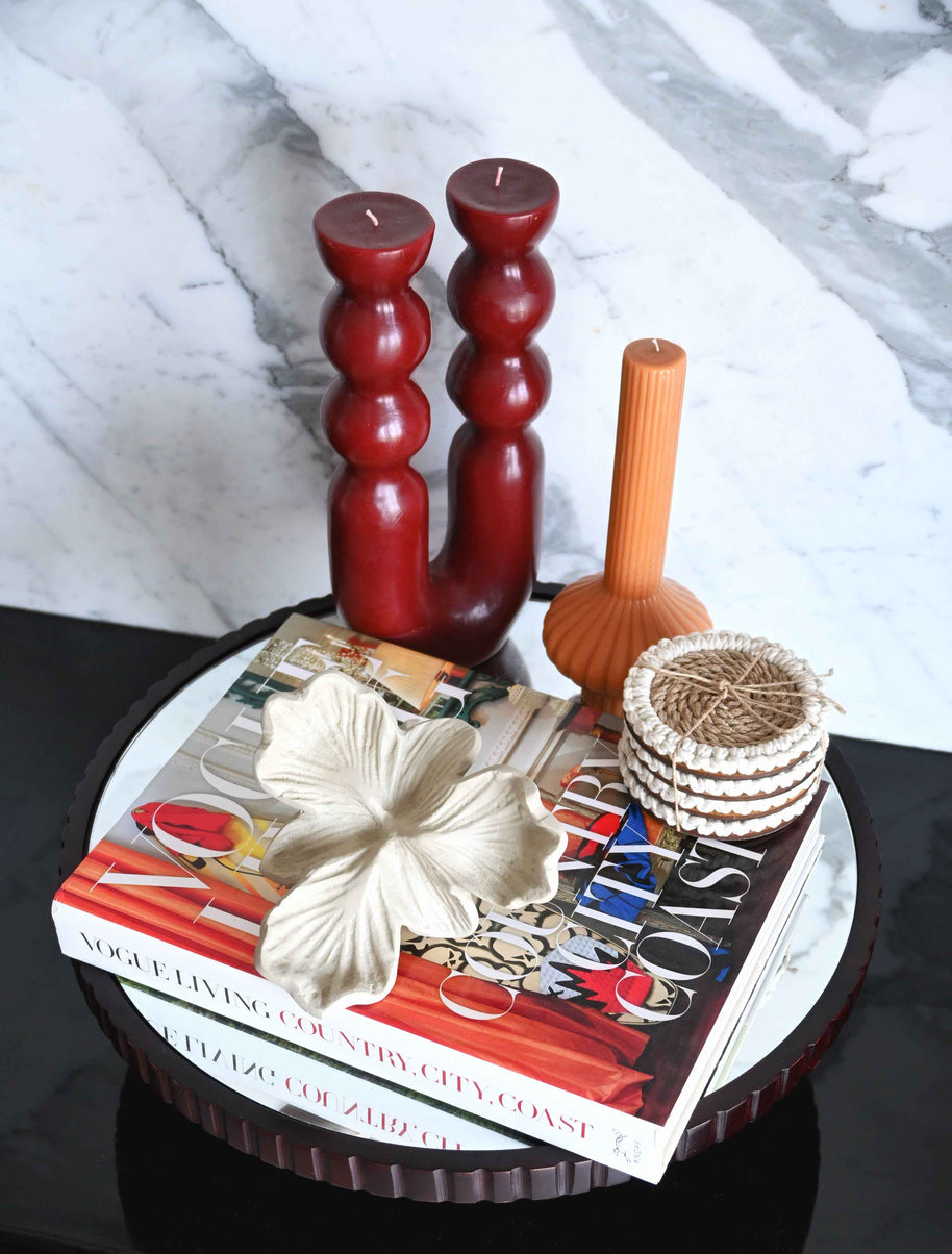 Bordeaux Mirror Pedestal Tray