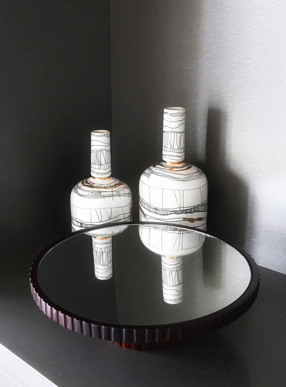 Bordeaux Mirror Pedestal Tray