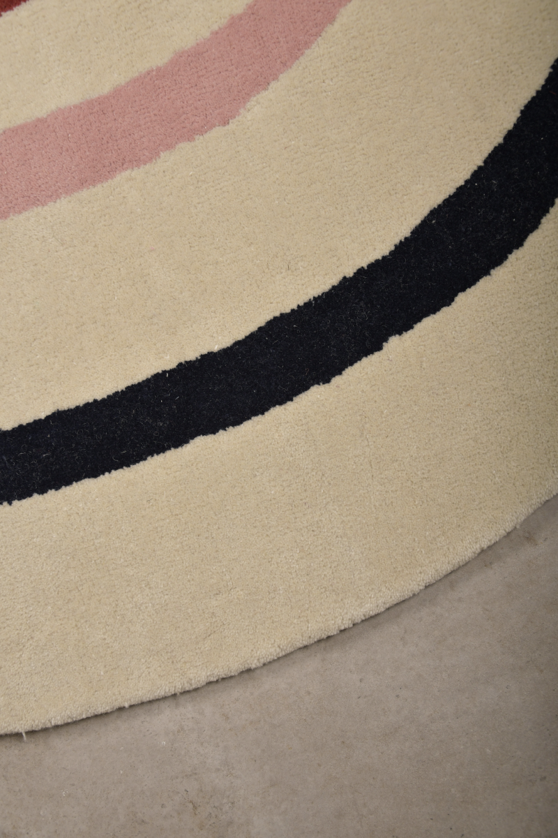 Whorl Multicolour Wool 6x6 feet Round Rug - I MEAN DESIGN