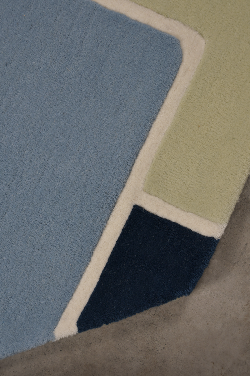 Mosaic Multicolour Wool 5.4x6 feet Irregular Rug - I MEAN DESIGN