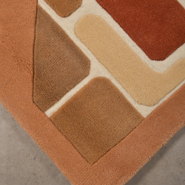 Grid Multicolour Wool 5x6 feet Irregular Rug - I MEAN DESIGN