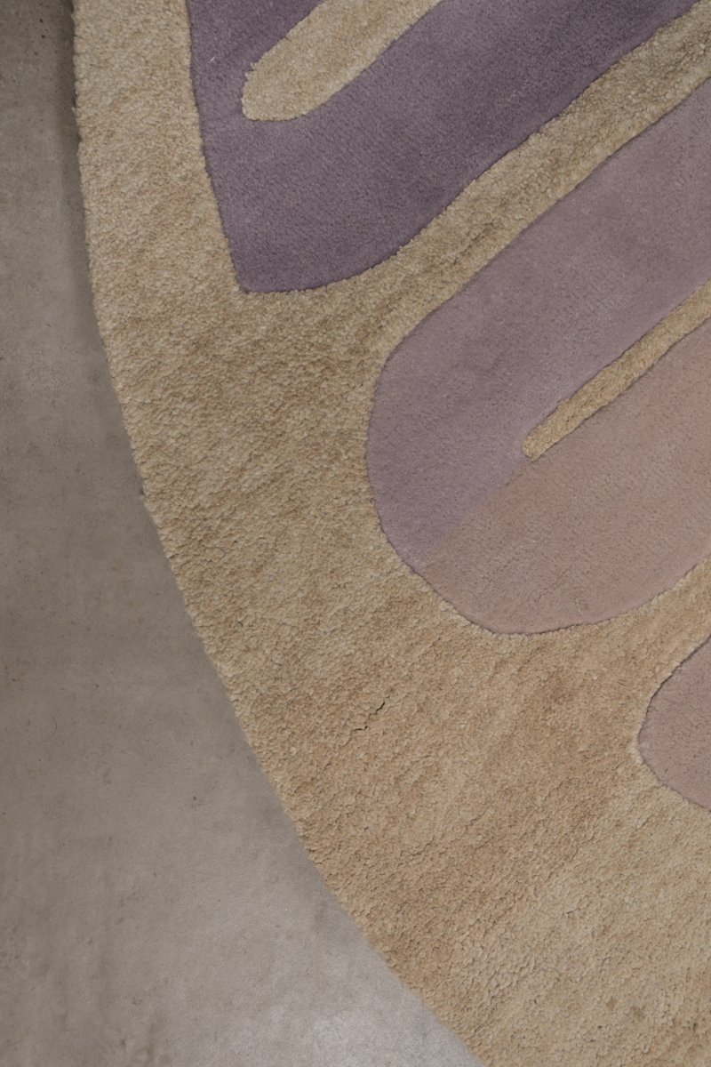 Flow Multicolour Wool Jute 6x6 feet Round Rug - I MEAN DESIGN