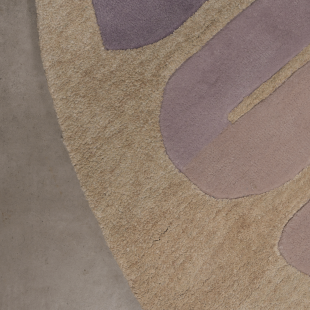 Flow Multicolour Wool Jute 6x6 feet Round Rug - I MEAN DESIGN