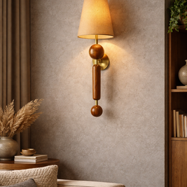 CWS234 Brass Wood Harmony Wall Sconce