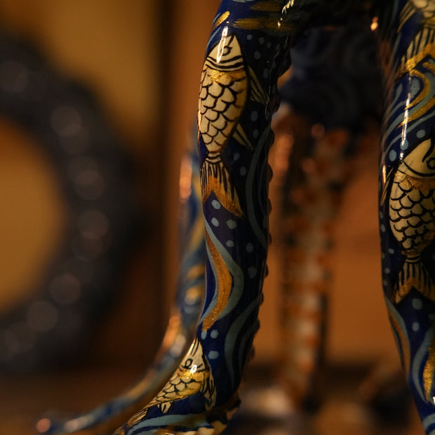 Pattachitra Octopus Lamp — Abyssal Blue