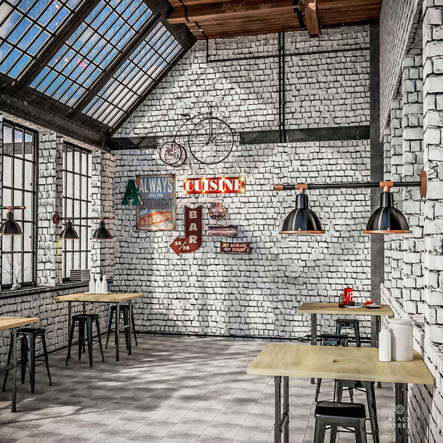 Mechanist N102 Wall Mounted Bar & Cafe Lighting Design Fixture - The Black Steel