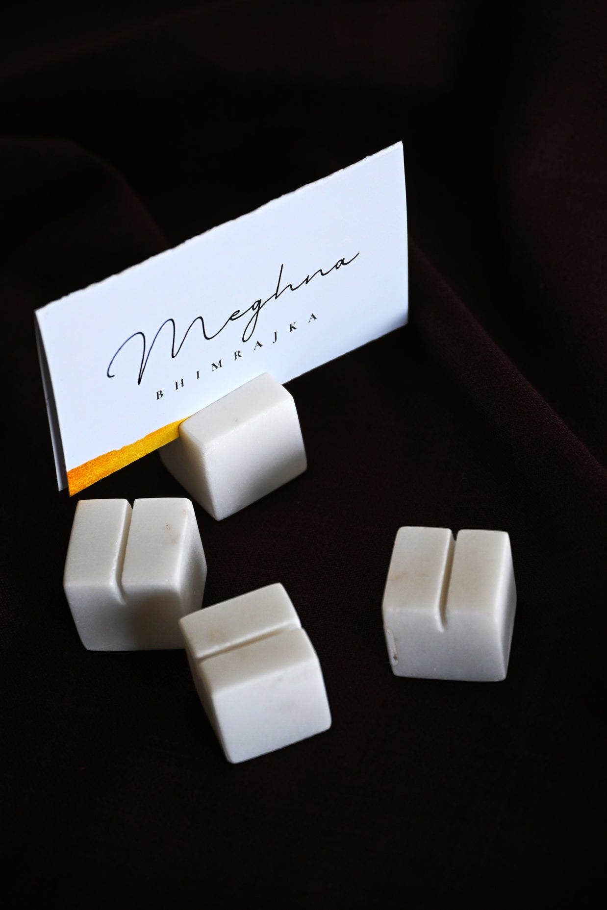 Carrara Marble Place Card Holders (Set of 6)