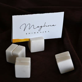Carrara Marble Place Card Holders (Set of 6)