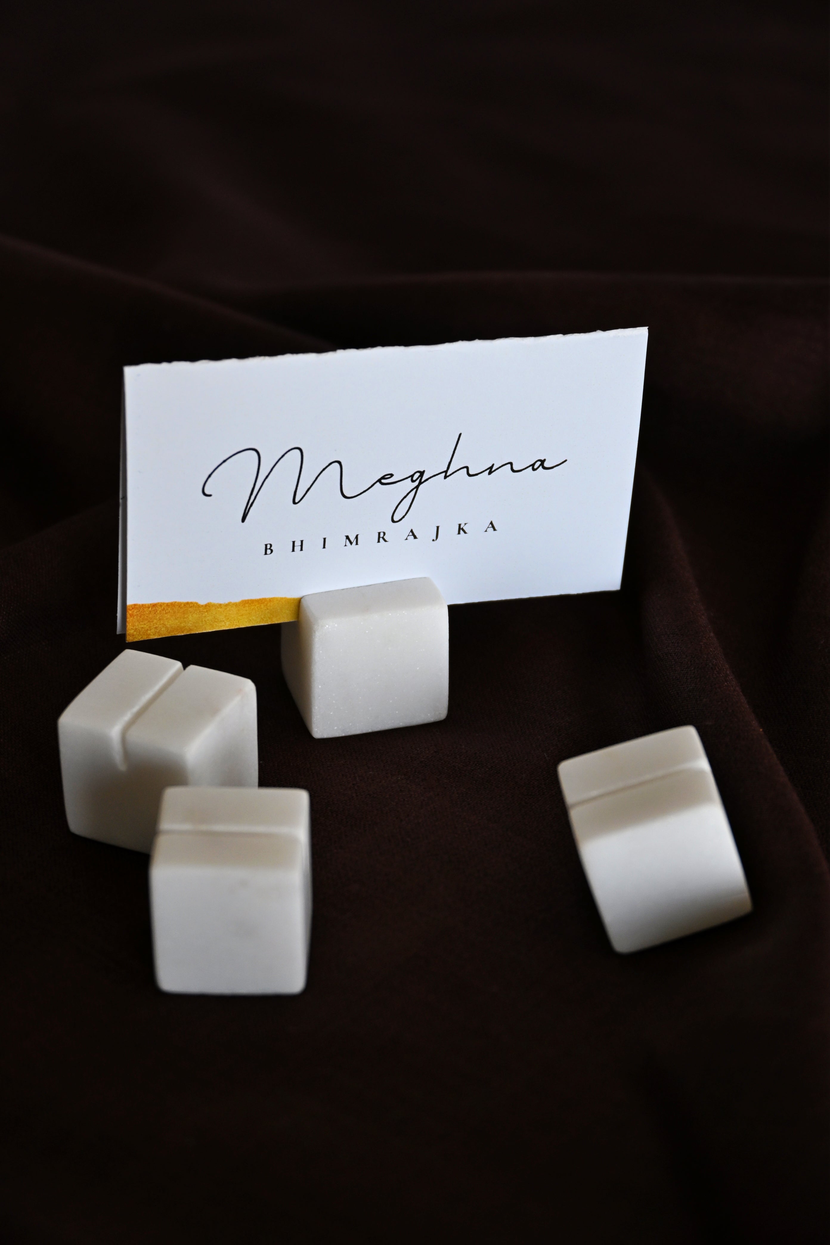 Carrara Marble Place Card Holders (Set of 6)
