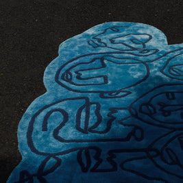 Cuddle Cloud Blue Wool Viscose 6x7.5 feet Irregular Rug - I MEAN DESIGN